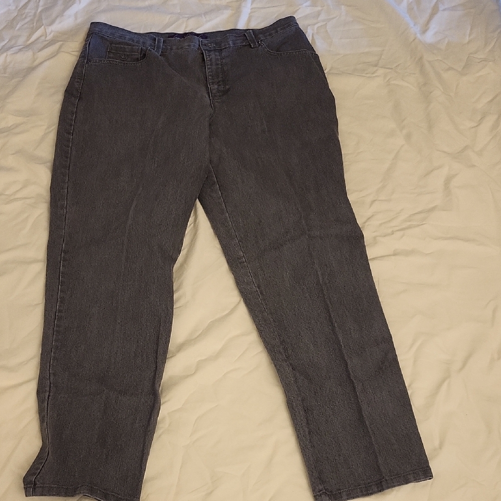 Gloria Vanderbilt Amanda Classic Dark Gray Women's Jeans Size 14 Short